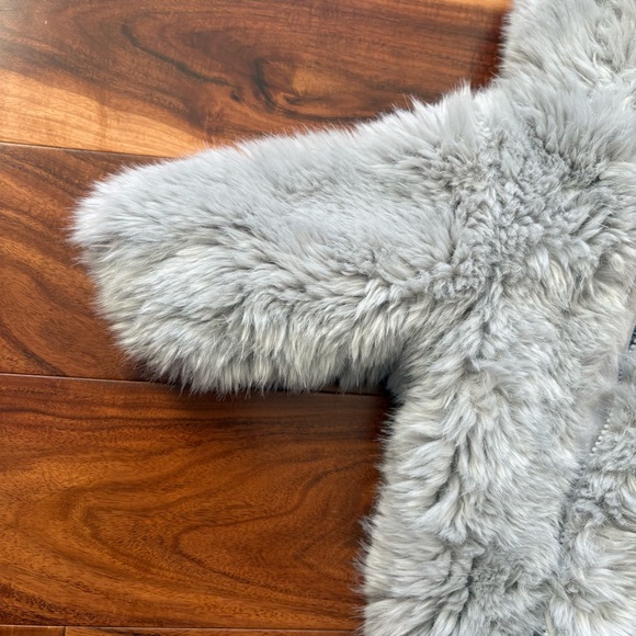 Restoration Hardware RH Baby Infant Luxe Fur Faux Grey Bunting Suit Warm 6 Month - Picture 6 of 11